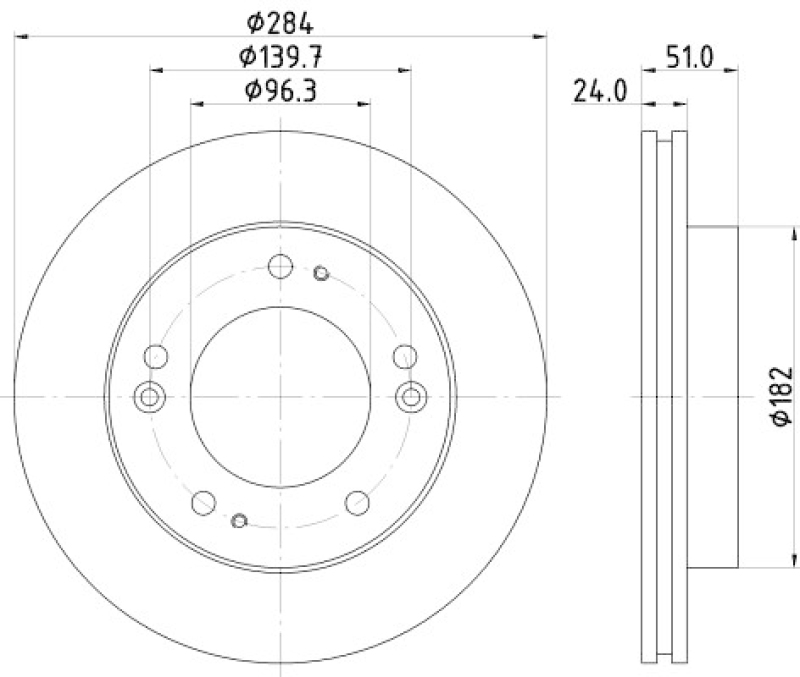 2x HELLA Brake Disc