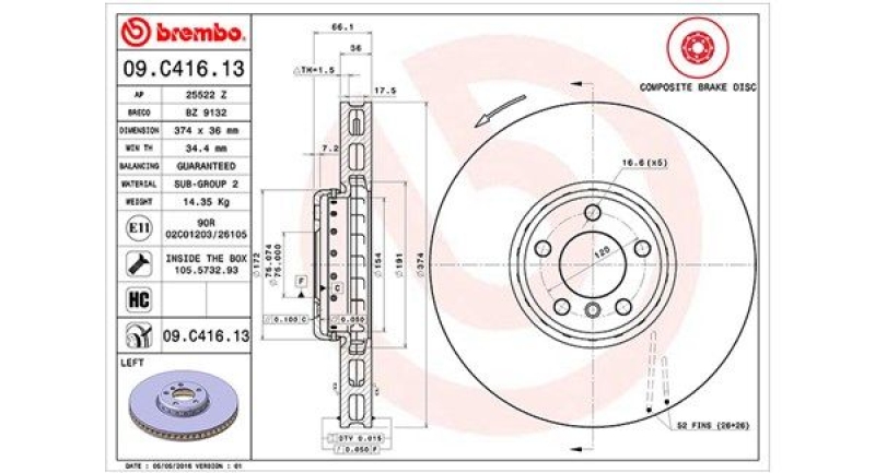 2x MAGNETI MARELLI Brake Disc
