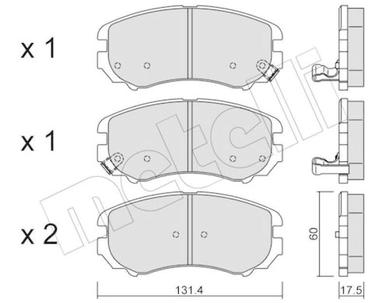 METELLI Bremsbelagsatz, Scheibenbremse