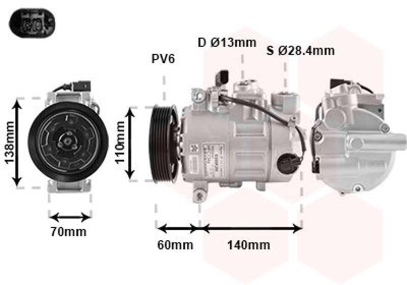 VAN WEZEL Kompressor, Klimaanlage *** IR PLUS ***