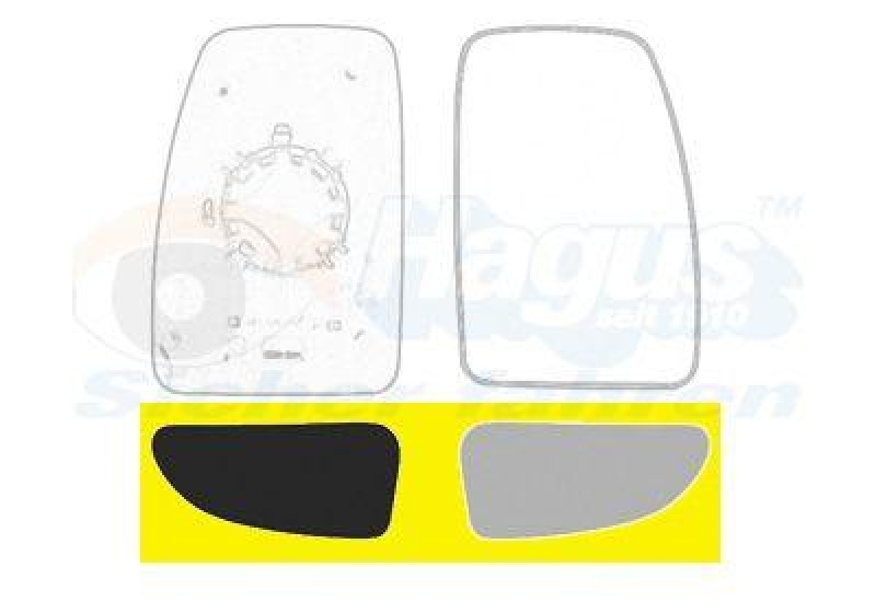 VAN WEZEL Mirror Glass, outside mirror HAGUS