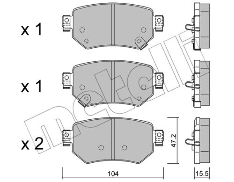 METELLI Brake Pad Set, disc brake