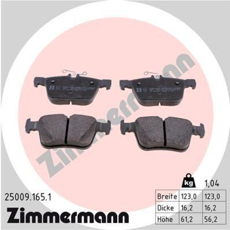 ZIMMERMANN Brake Pad Set, disc brake