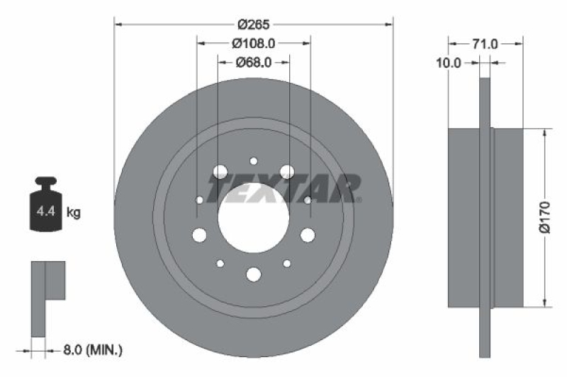 2x TEXTAR Bremsscheibe