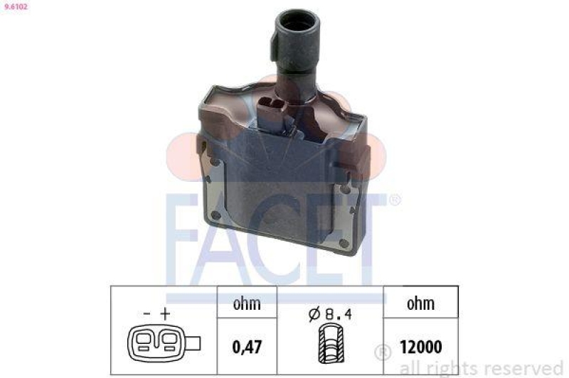FACET Ignition Coil Made in Italy - OE Equivalent