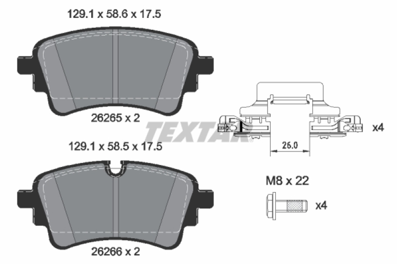 TEXTAR Bremsbelagsatz, Scheibenbremse 2626501
