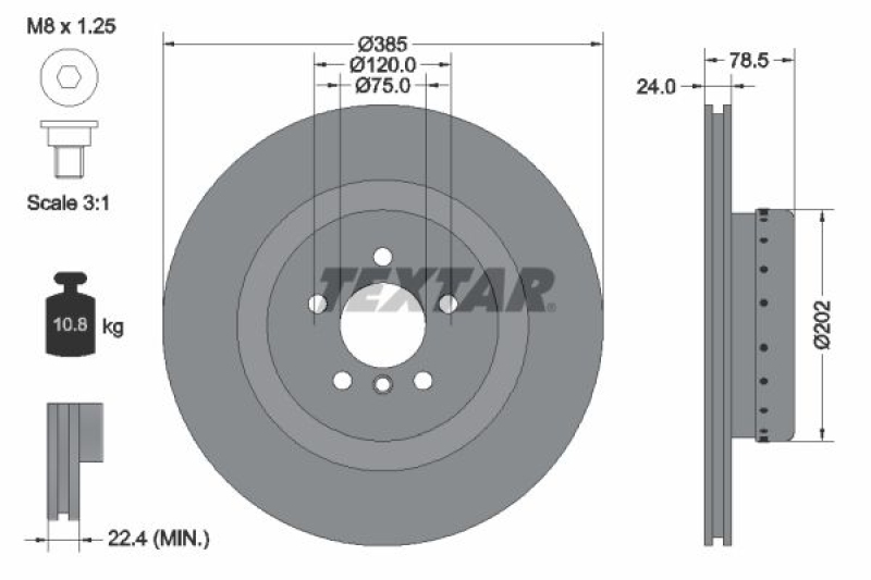 2x TEXTAR Bremsscheibe PRO+