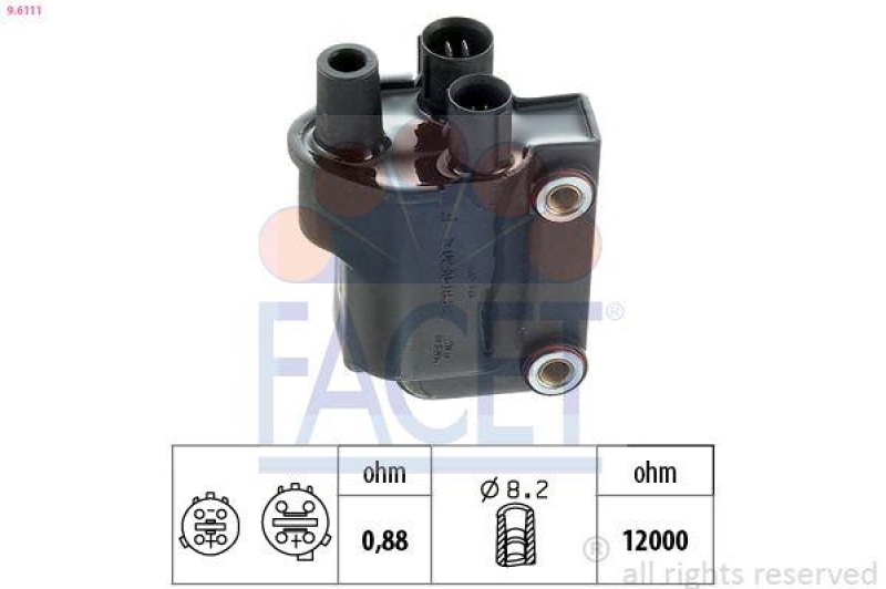 FACET Ignition Coil Made in Italy - OE Equivalent