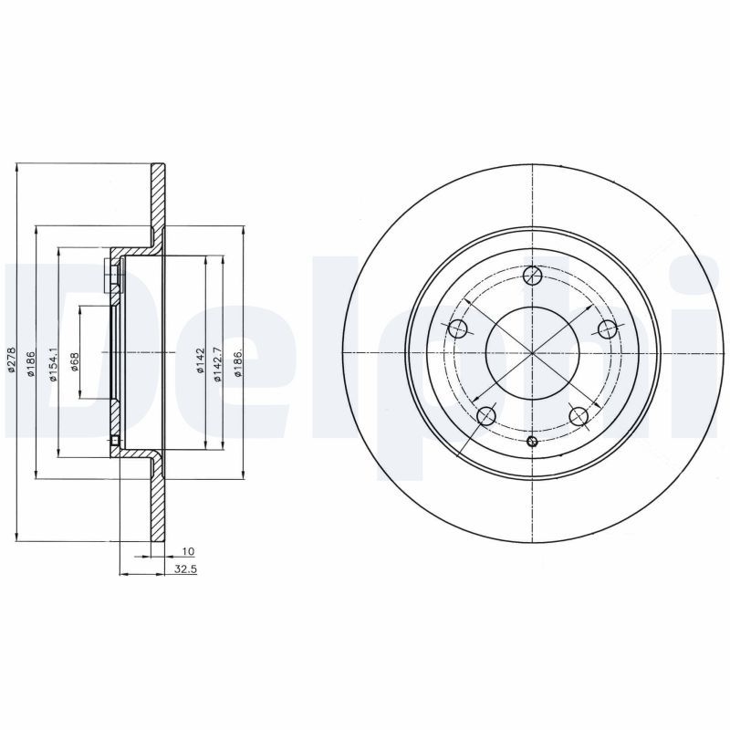 2x DELPHI Bremsscheibe BG4534C