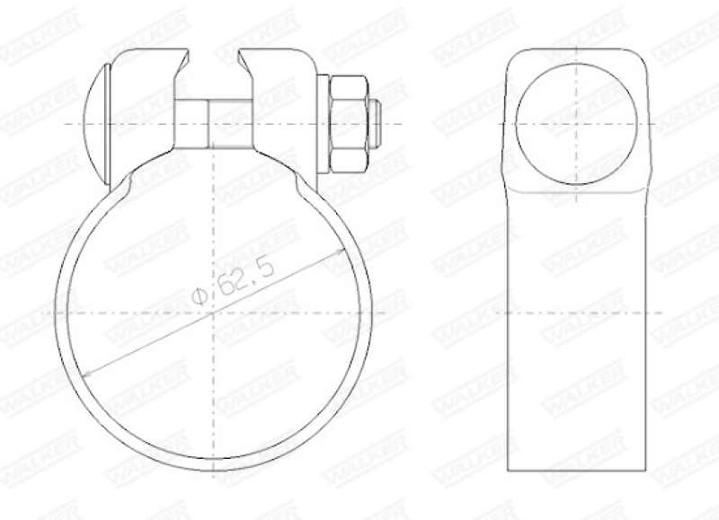 WALKER Clamp, exhaust system VAG