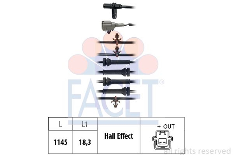 FACET Sensor, Raddrehzahl Made in Italy - OE Equivalent