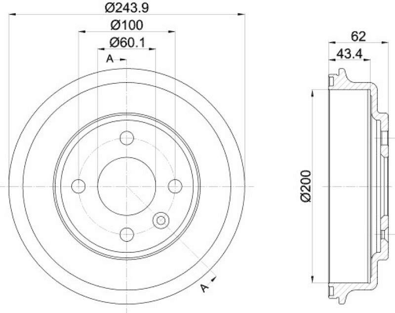 2x HELLA Brake Drum