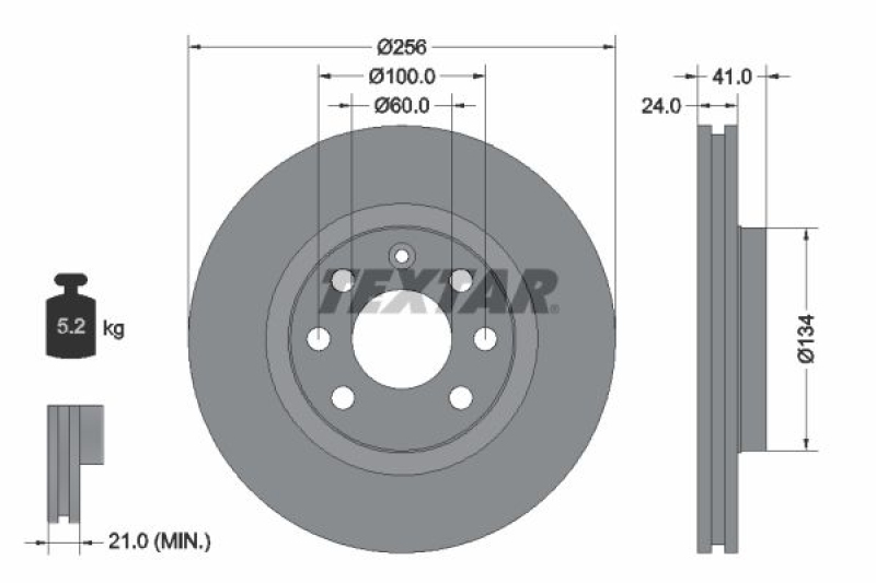 2x TEXTAR Bremsscheibe PRO