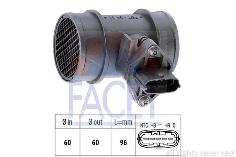 FACET Air Mass Sensor Made in Italy - OE Equivalent