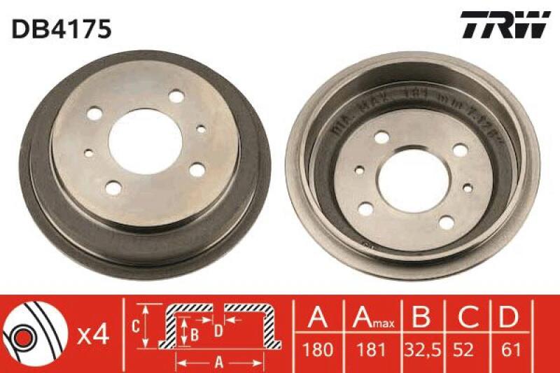 2x TRW Bremstrommel