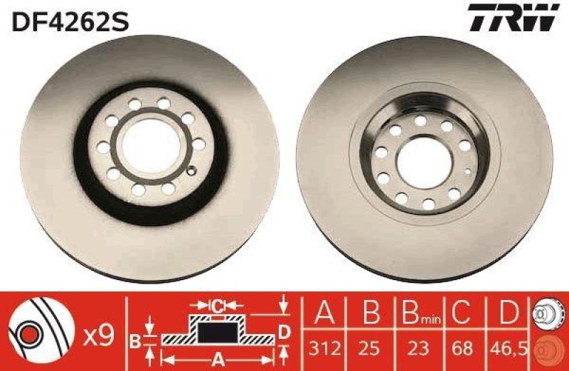 2x TRW Brake Disc