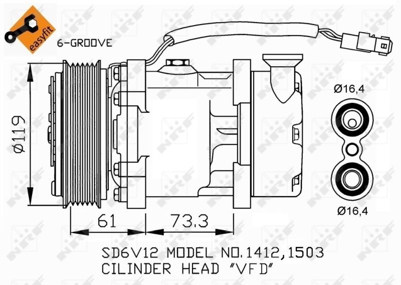 NRF Compressor, air conditioning EASY FIT