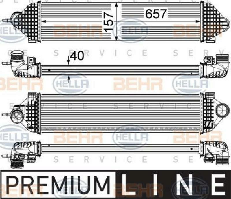 HELLA Intercooler, charger BEHR HELLA SERVICE *** PREMIUM LINE ***