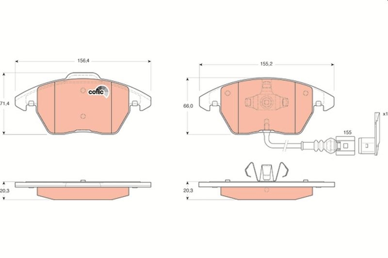 TRW Bremsscheiben Ø312mm + Beläge vorne passend für VW Passat B6 3C5 B7 Skoda