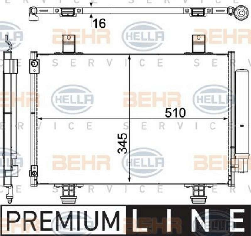 HELLA Condenser, air conditioning BEHR HELLA SERVICE *** PREMIUM LINE ***