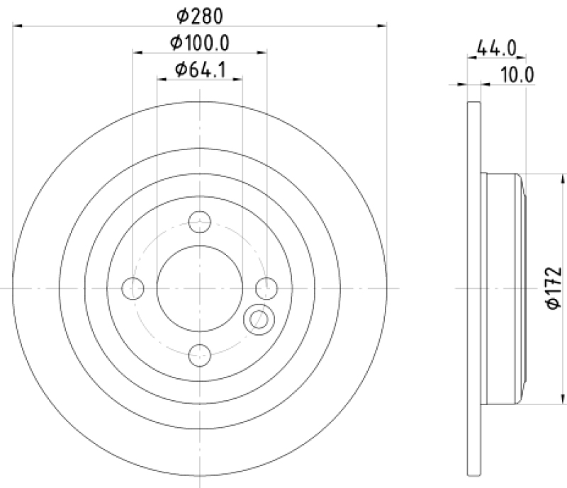 2x HELLA Brake Disc PRO