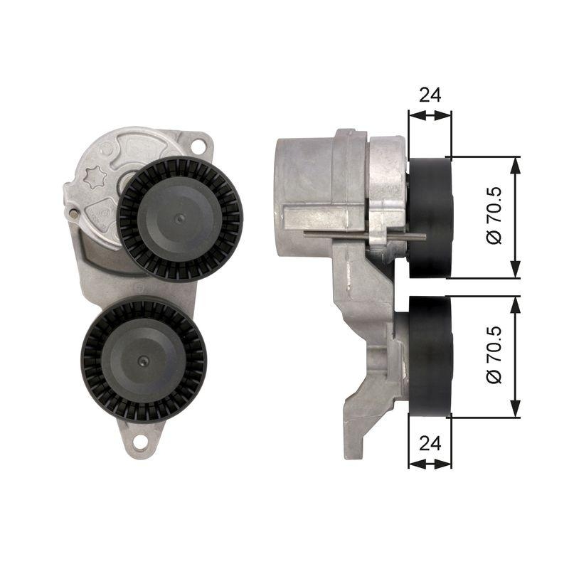 GATES Tensioner Pulley, V-ribbed belt DriveAlign®