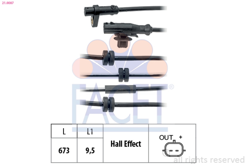 FACET Sensor, Raddrehzahl Made in Italy - OE Equivalent