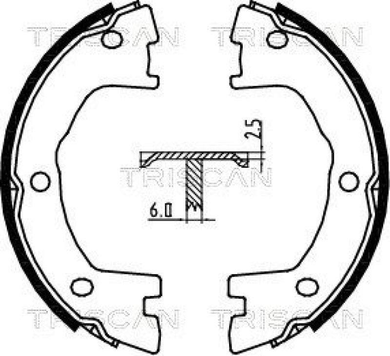 TRISCAN Bremsbackensatz, Feststellbremse 8100 15025