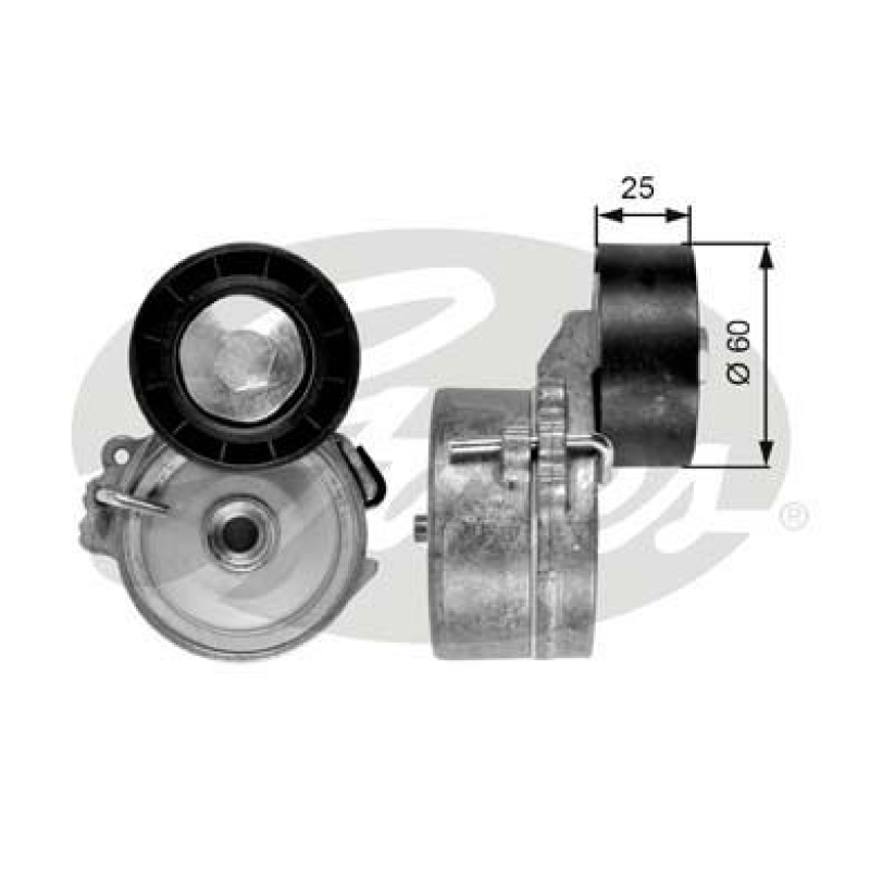 GATES Tensioner Pulley, V-ribbed belt DriveAlign®