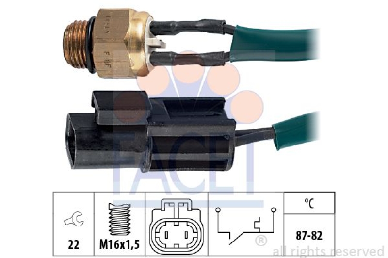 FACET Temperature Switch, radiator fan Made in Italy - OE Equivalent