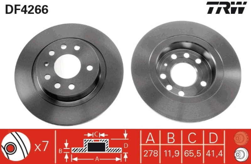 2x TRW Bremsscheibe