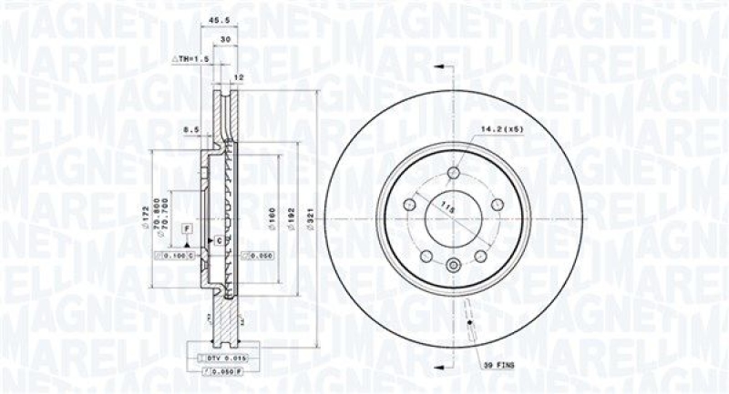 2x MAGNETI MARELLI Bremsscheibe