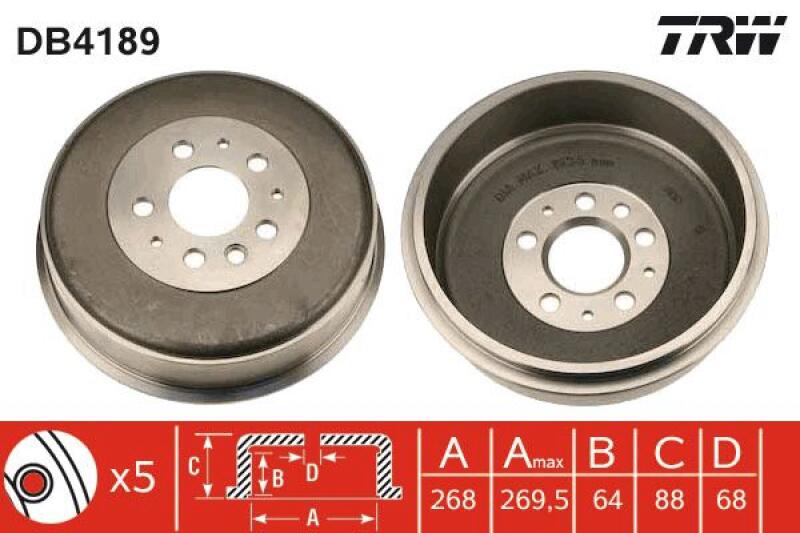 2x TRW Bremstrommel