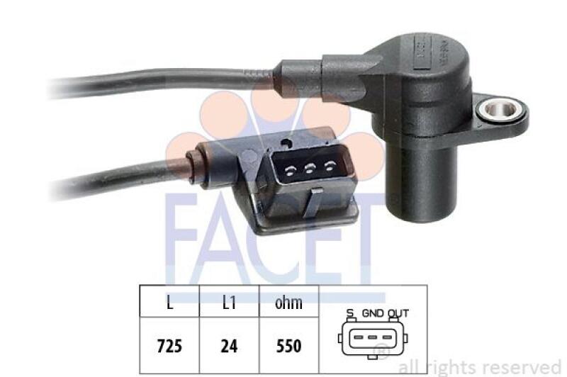 FACET Sensor, crankshaft pulse Made in Italy - OE Equivalent