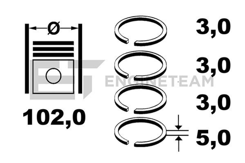 ET ENGINETEAM Piston Ring Kit