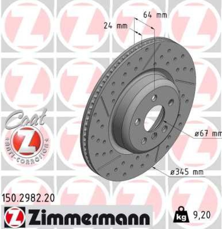 ZIMMERMANN Bremsscheibe COAT Z