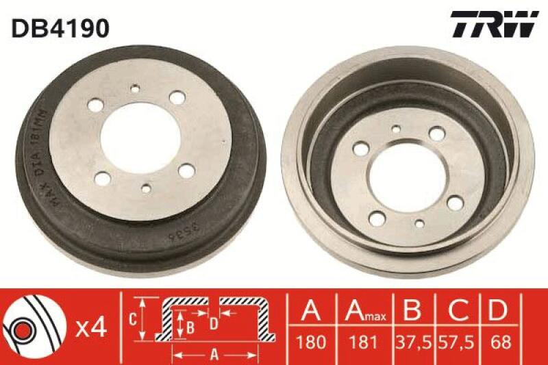 2x TRW Bremstrommel