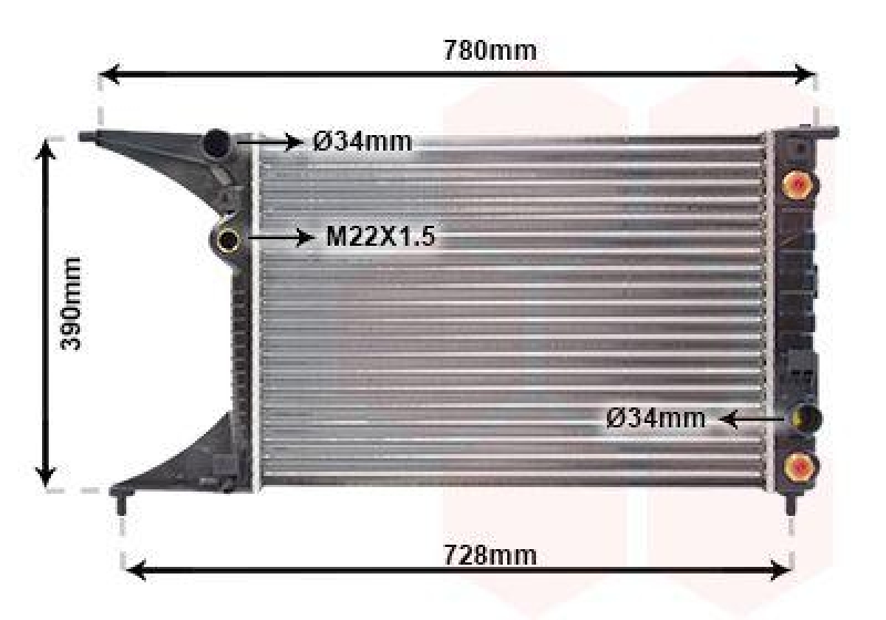 VAN WEZEL Radiator, engine cooling