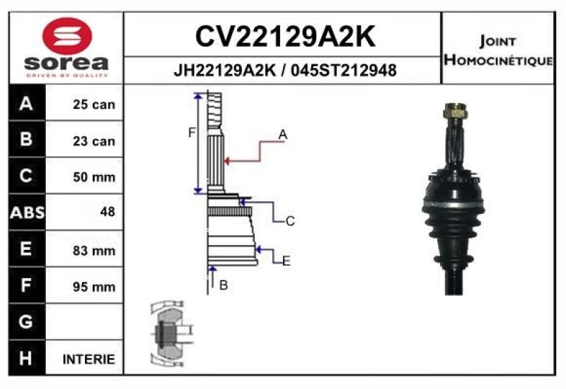 EAI Joint Kit, drive shaft