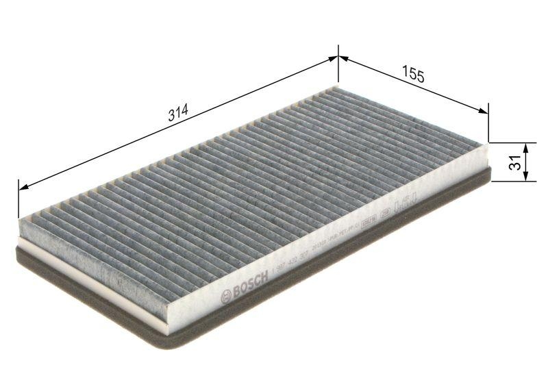 BOSCH Filter, Innenraumluft 1 987 432 307