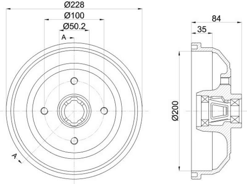 2x HELLA Brake Drum