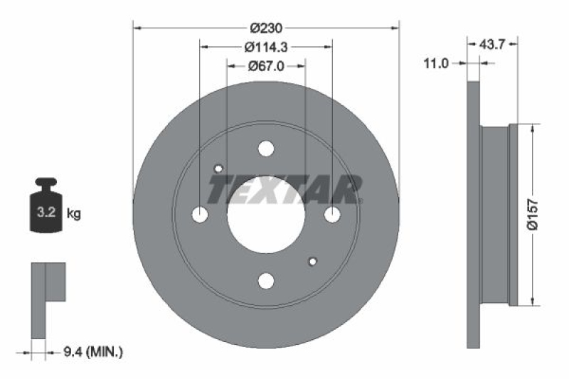 2x TEXTAR Bremsscheibe