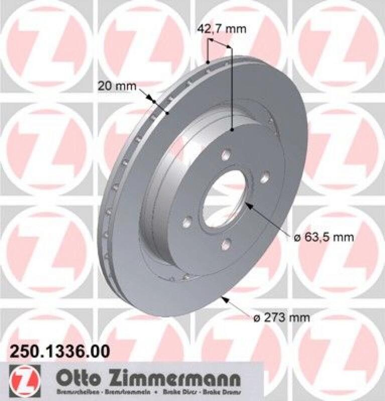 2x ZIMMERMANN Bremsscheibe