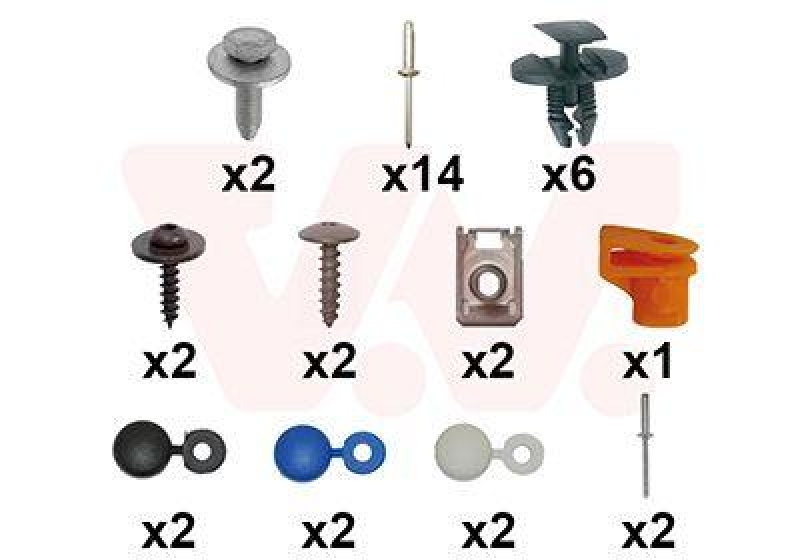 VAN WEZEL Mounting Kit, bumper
