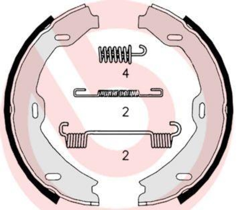 BREMBO Brake Shoe Set, parking brake ESSENTIAL LINE