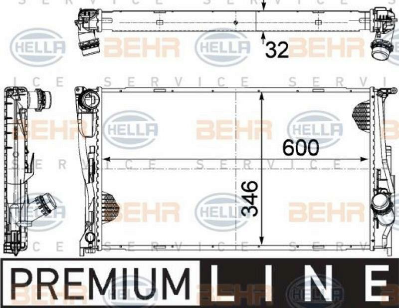 HELLA Radiator, engine cooling BEHR HELLA SERVICE *** PREMIUM LINE ***