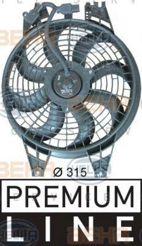 HELLA Fan, A/C condenser BEHR HELLA SERVICE *** PREMIUM LINE ***