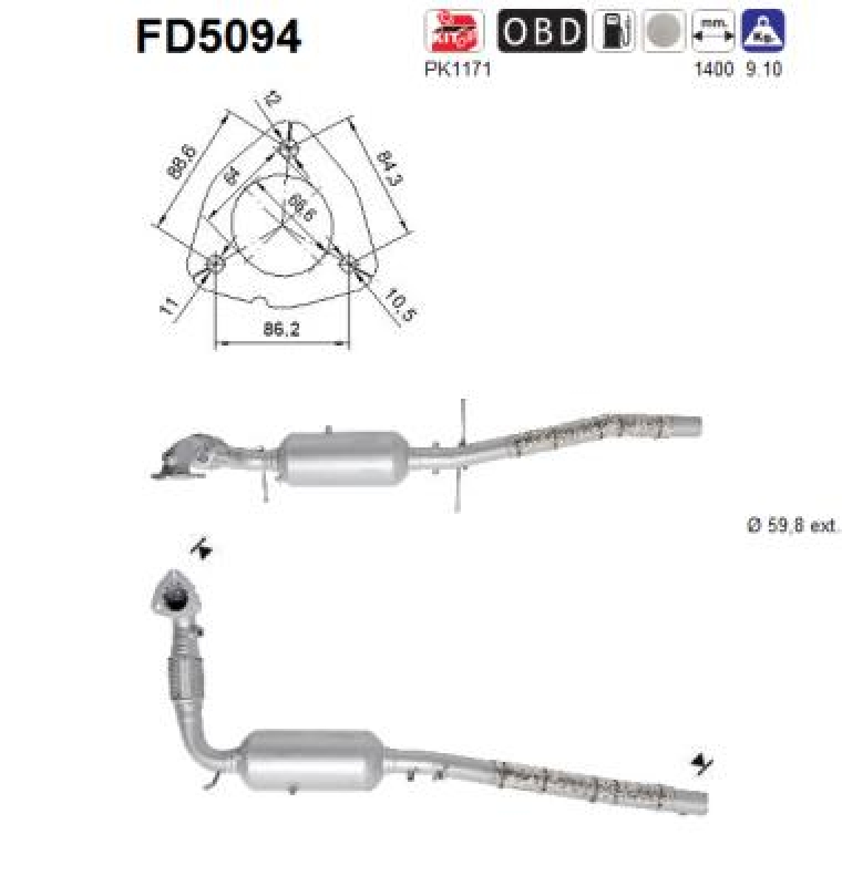 AS Ru&szlig;-/Partikelfilter, Abgasanlage FD5094