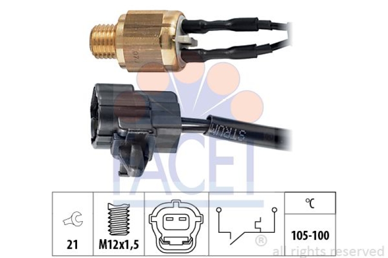 FACET Temperature Switch, radiator fan Made in Italy - OE Equivalent