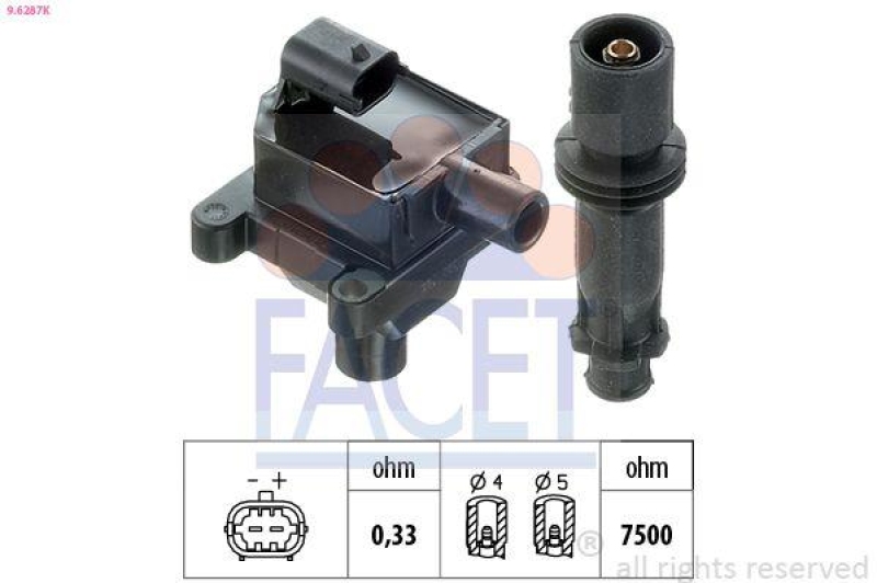 FACET Ignition Coil Made in Italy - OE Equivalent